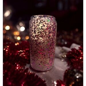 Burgundy Glittering Glass Tumbler